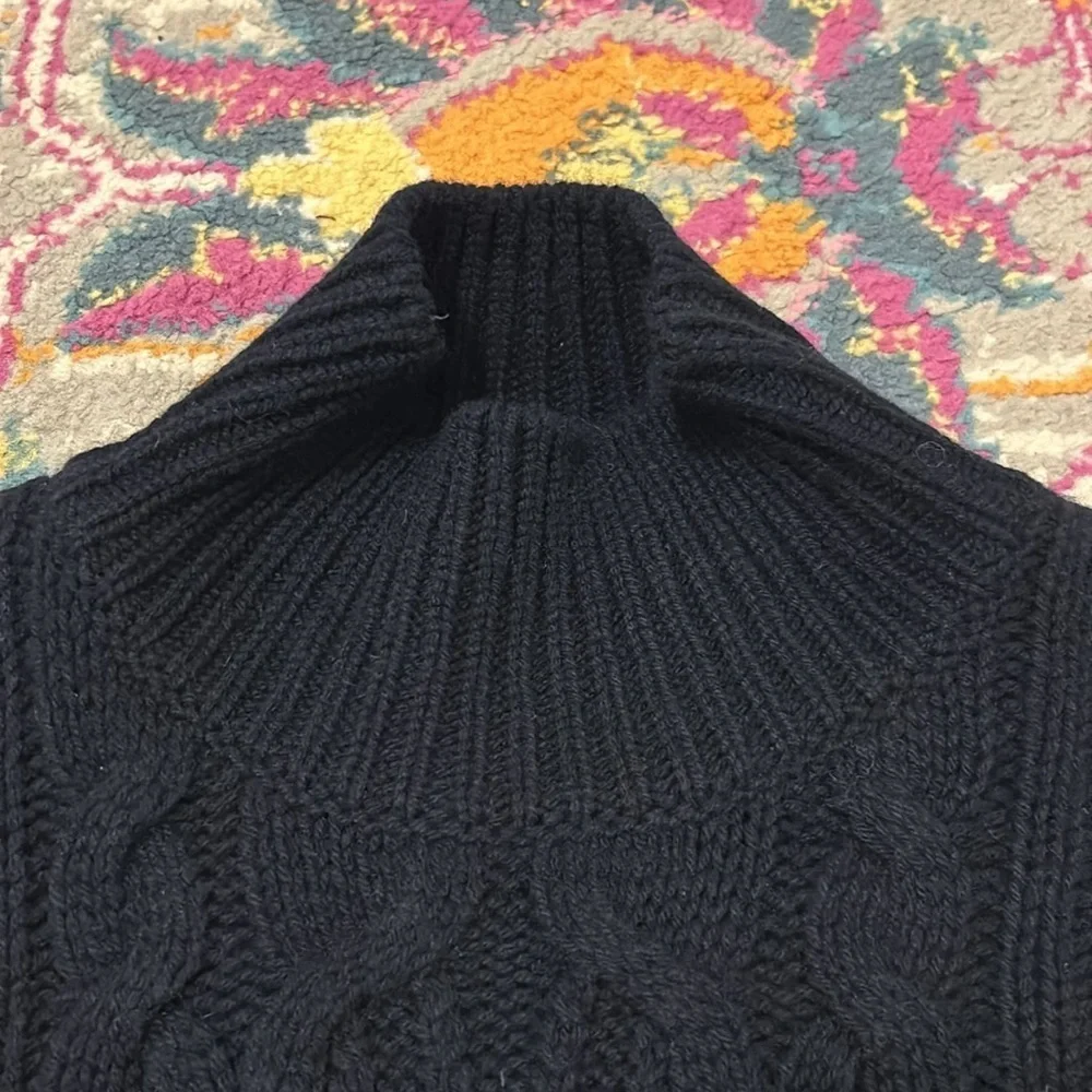Vince Oversized Cable-Knit Wool Blend Sweater in Coastal Navy New Size Small